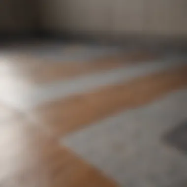 Close-up of different anti-slip bathroom flooring materials