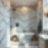 A beautifully remodeled bathroom shower showcasing luxury materials