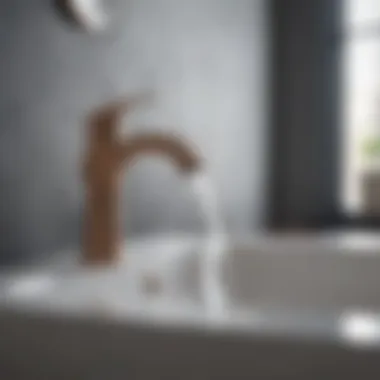 User-friendly interface of a modern bathroom faucet with shut-off technology