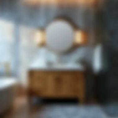 Detailed view of a bathroom vanity with measurements