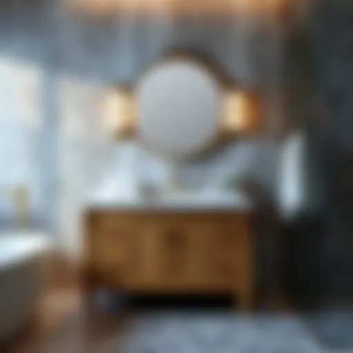 Detailed view of a bathroom vanity with measurements