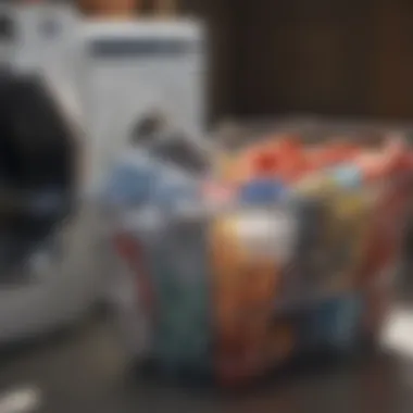 Selecting Fabrics for Laundry Pods A laundry basket filled with various fabrics and laundry pods