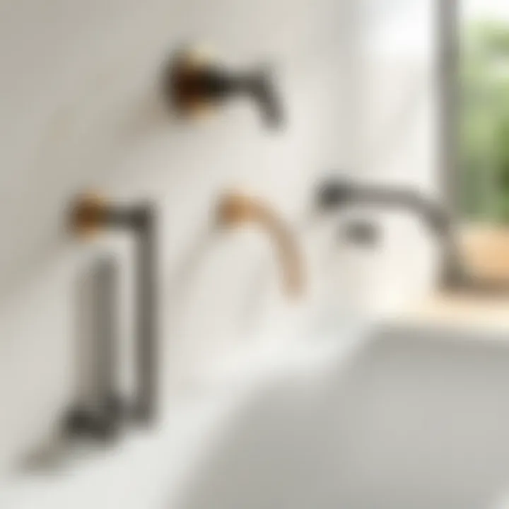 Variety of wall mounted bath fillers in different materials