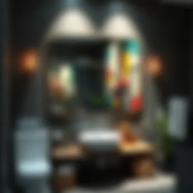 Artistic Expression Through Unique Designs Artistic bathroom mirror featuring abstract art