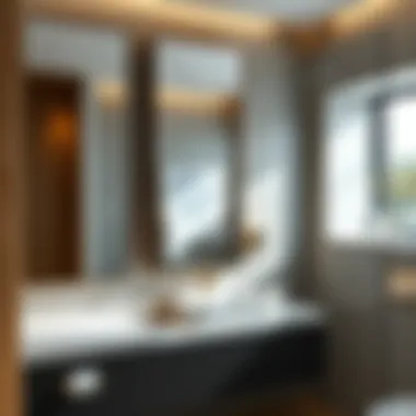 Geometric Elegance in Modern Bathrooms Sleek modern bathroom mirror with geometric design