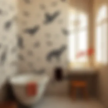 Expressive Decals: Infusing Character into Bathroom Spaces Artistic wall decals bringing personality to a sleek bathroom