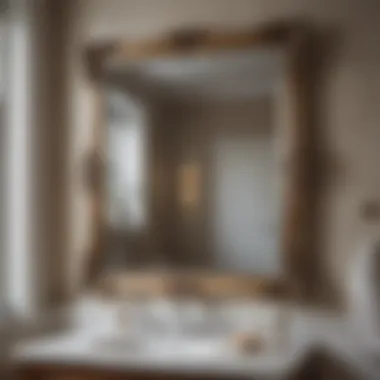 Elegant Reflection of Venetian Mirror Elegant Venetian mirror reflection in a stylish bathroom